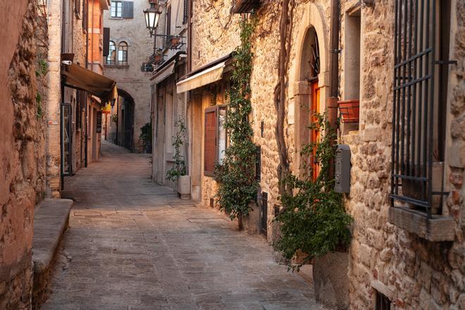 Callejones estrechos en San Marino.