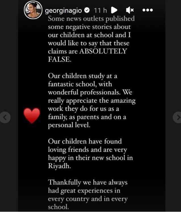 Statement by Georgina talking about her children's education