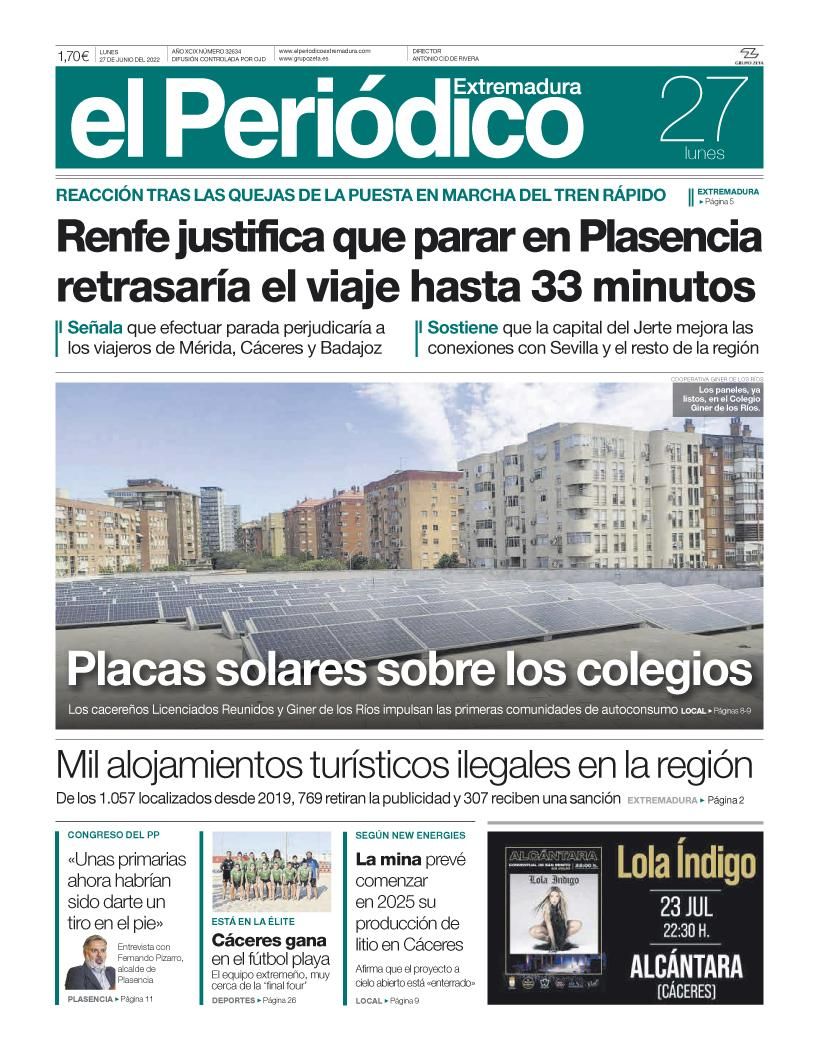 Consulta la portada correspondiente al día 27 de junio del 2022