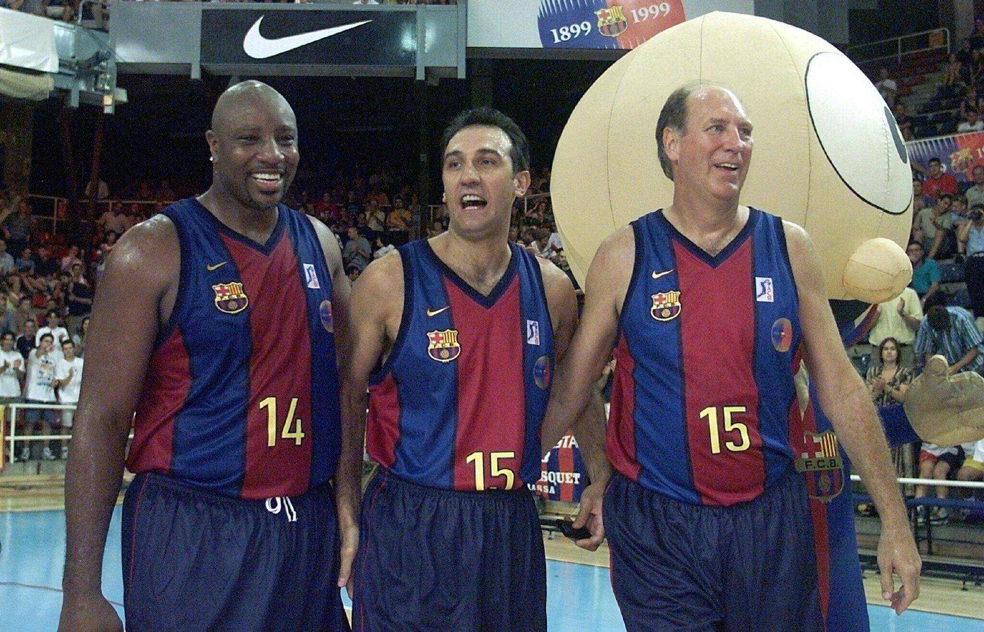 Carmicheal, en un acto en el Palau con ex leyendas del Barça Norris y Epi