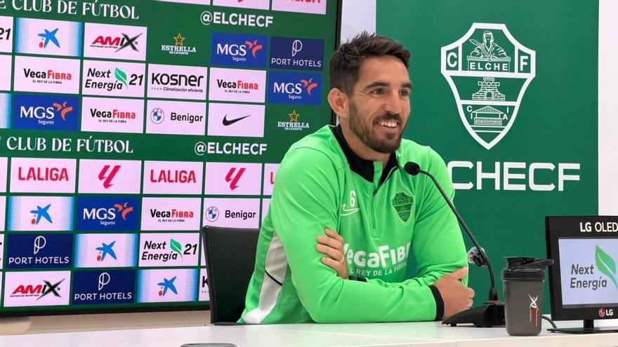 Así ha sido la rueda de prensa del capitán del Elche Pedro Bigas