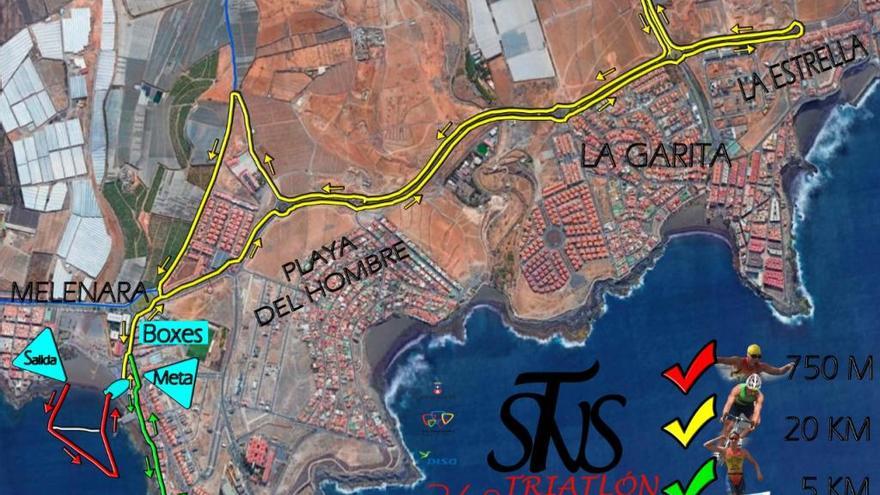 Circuito de la XXVI edición del Triatlón de Salinetas