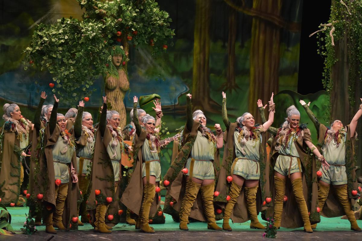 Las Chimixurris durante su actuación en preliminares del Concurso de Murgas 2019.