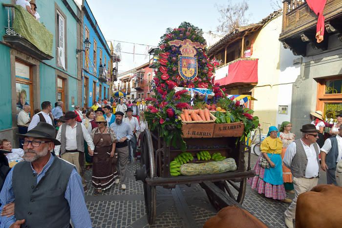 Carretas y grupos en la romería del Pino