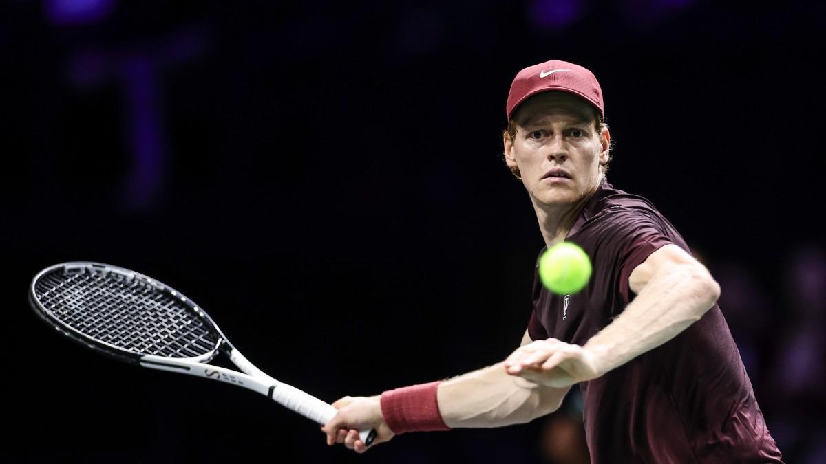 Sinner, durante su partido en París