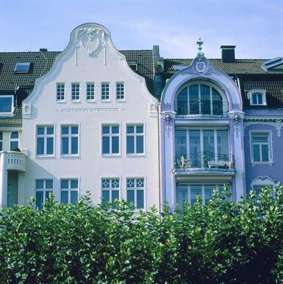 Fachada de una antigua casa residencial en Dusseldorf.