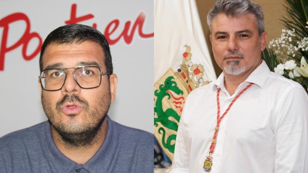 A la izquierda, Zebenzuí González, secretario de Organización del PSOE de Puerto de la Cruz. A la derecha, David Hernández, teniente de alcalde de Puerto de la Cruz por Asamblea Ciudadana Portuense.