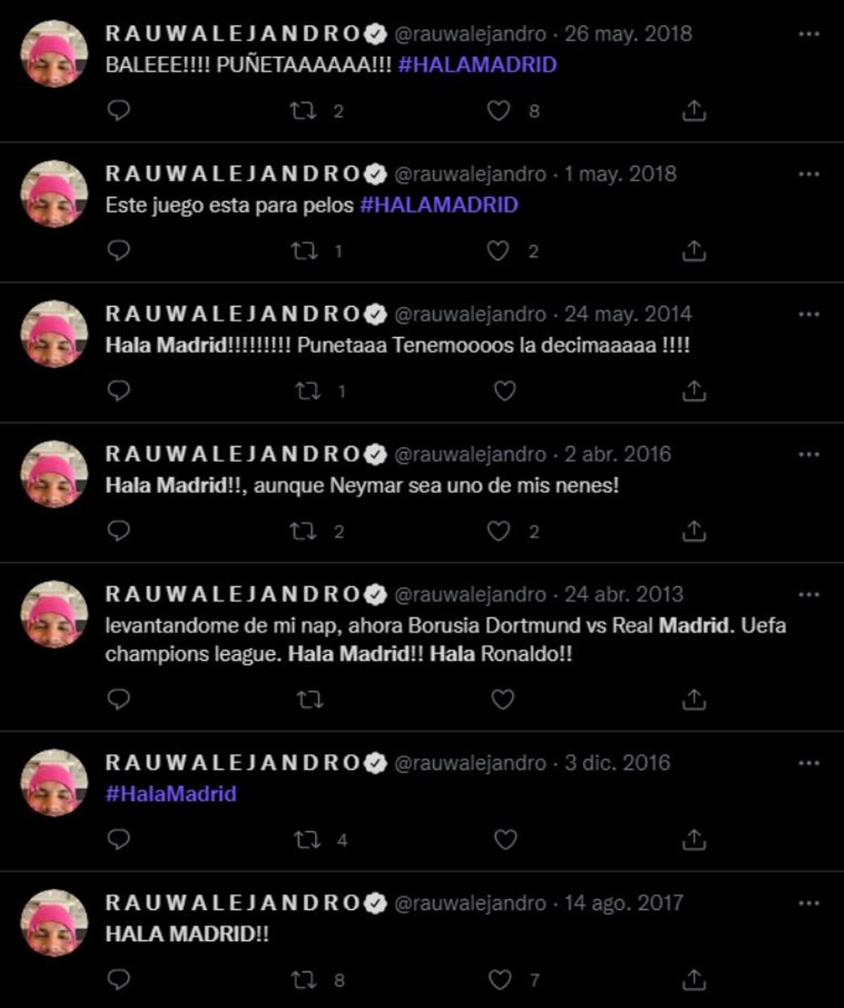 Los tweets de Rauw Alejandro como madridista