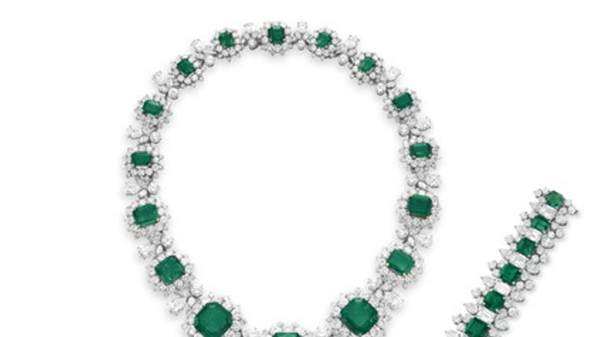 Un juego de joyas de Elizabeth Taylor de los subastados en Christie's, que ha alcanzado los 19 millones de euros.