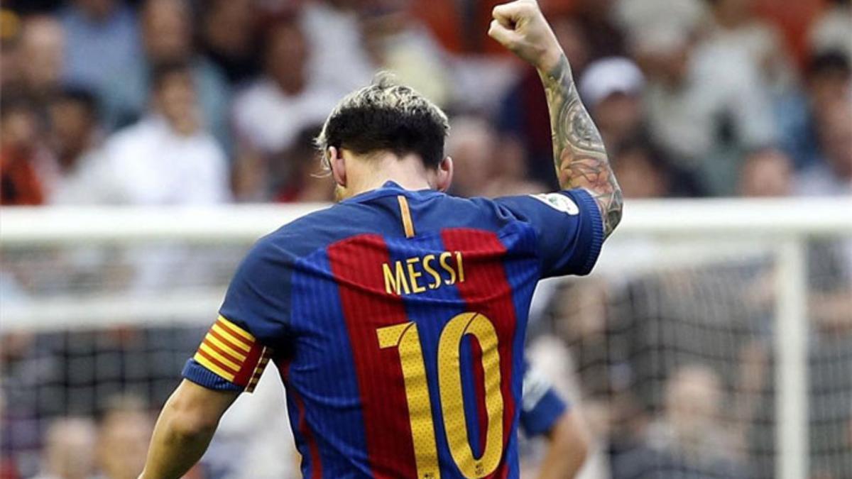 Messi, tras marcar el gol de la victoria