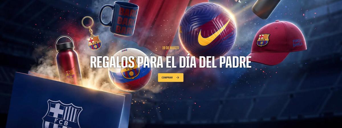 Apartado especial en la tienda del Barça dedicado al Día del Padre