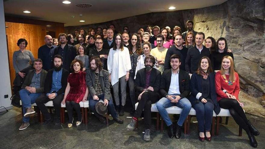 Reunión de los nominados a los premios Mestre Mateo, ayer, en A Coruña.