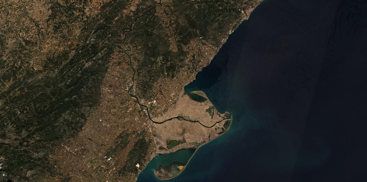 Les Terres de lEbre, en una imagen de satélite del 20 de abril del 2023.