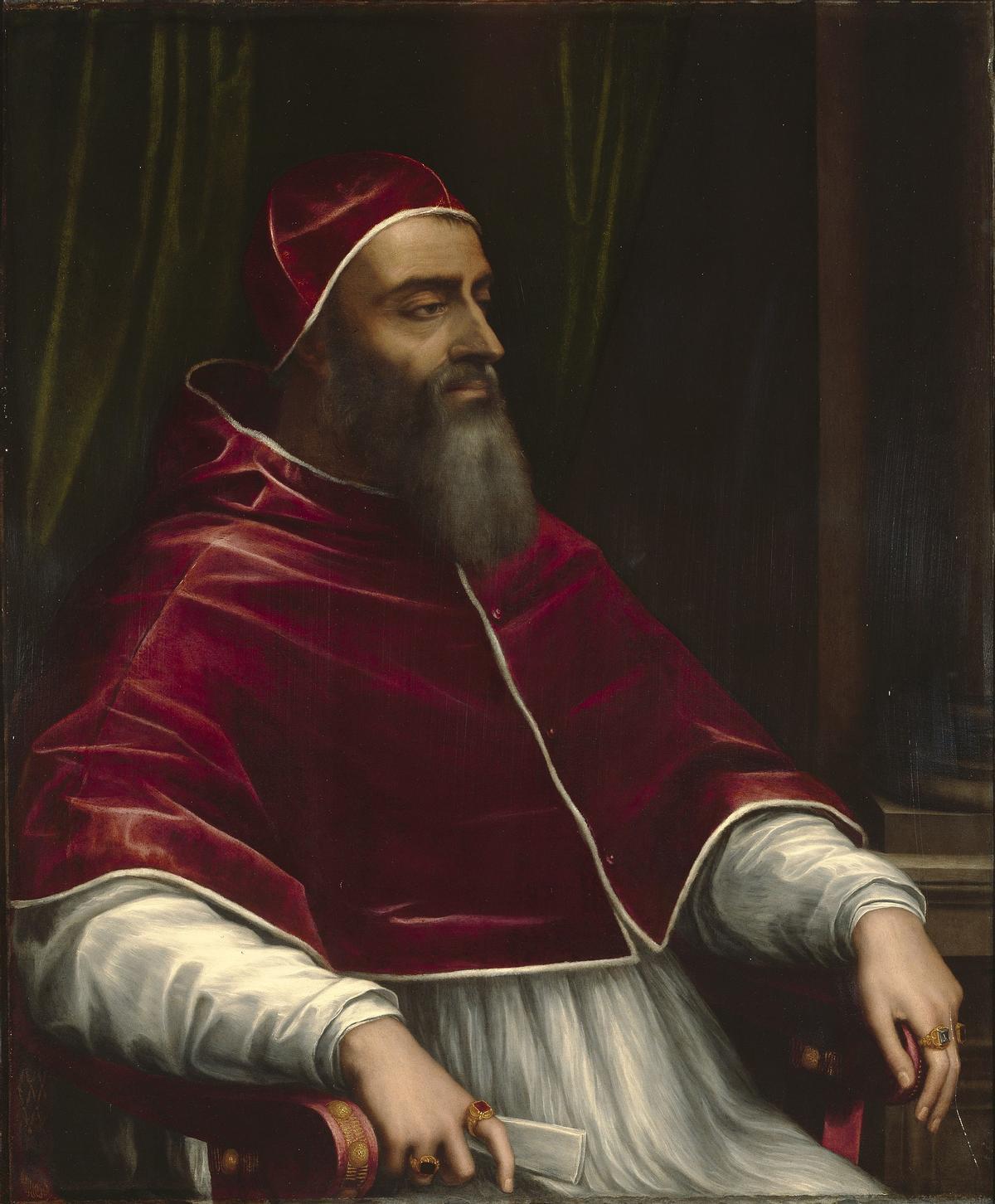 El Papa Clemente VII, que excomulgó a Enrique VIII, en un rerato de Sebastiano del Piombo.