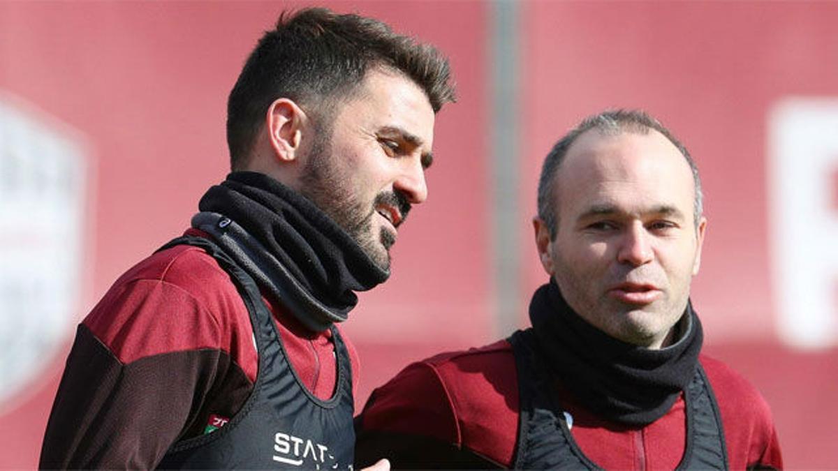 Villa, feliz por reencontrarse con Iniesta en el Vissel Kobe