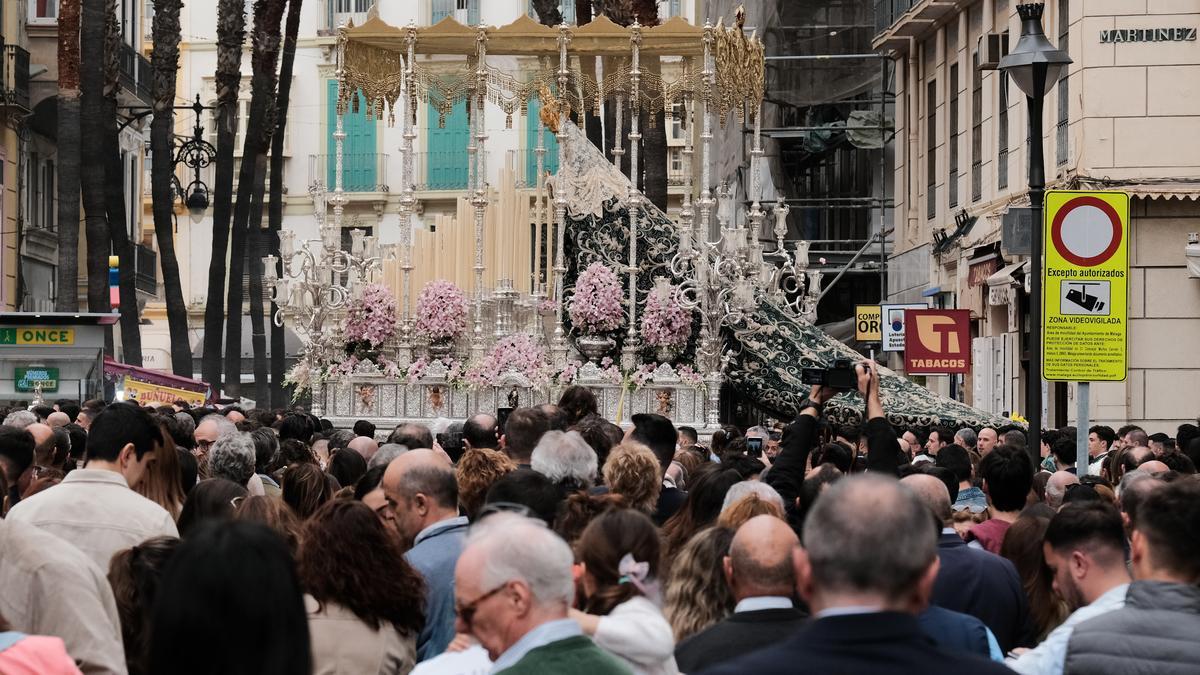 Virgen del Amparo, de la cofradía de Pollinica, el Domingo de Ramos de 2024