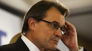 El candidat de CiU, Artur Mas, la nit electoral a l’Hotel Majestic.