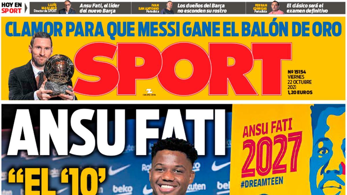 Esta es la portada de Sport