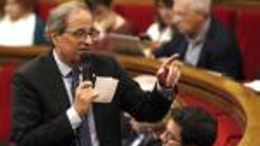 El president de la Generalitat, Quim Torra, ahir al Parlament.