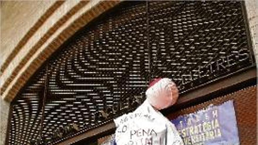 Una imatge de la protesta de dijous contra els canvis universitaris.