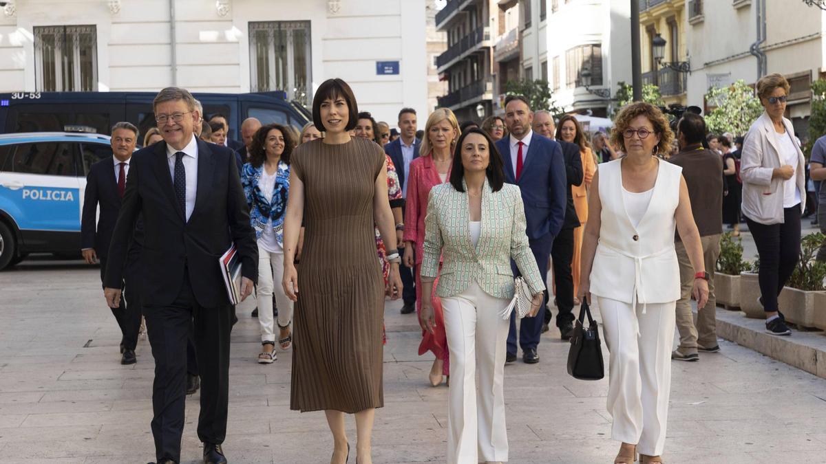 Ximo Puig, Diana Morant, Rebeca Torró y Josefina Bueno, este lunes