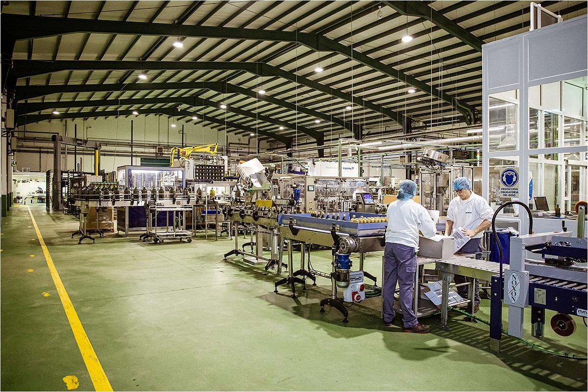 Planta de envasado de aceite del grupo malagueño Dcoop, uno de los principales exportadores de la provincia.