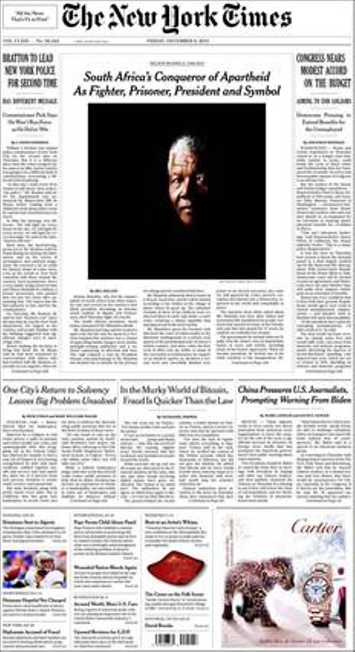 Portada de ’The New York Times’.