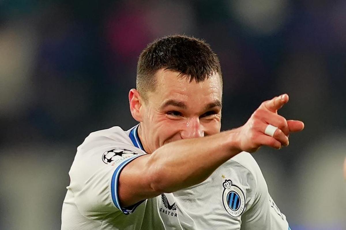 Ferran Jutglà celebra su gol ante el Atalanta
