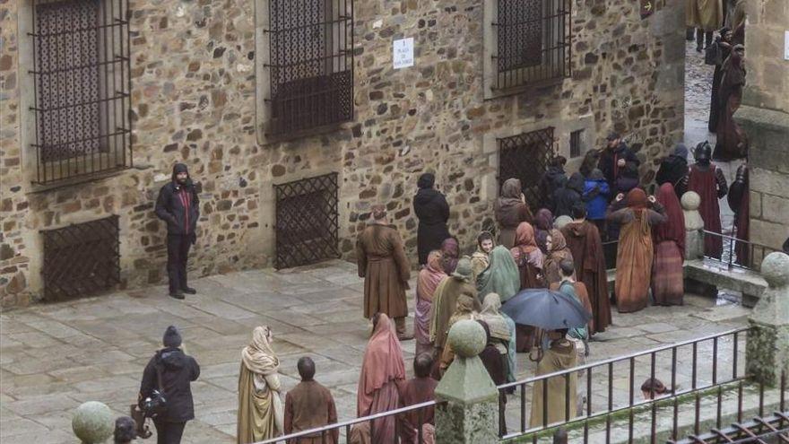 Un momento del rodaje en Cáceres en 2016.