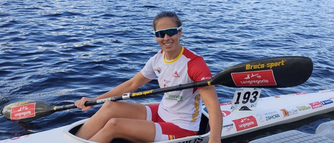 Eva Barrios, ayer antes de iniciar la competición en Ponte de Lima (Portugal). | RFEP