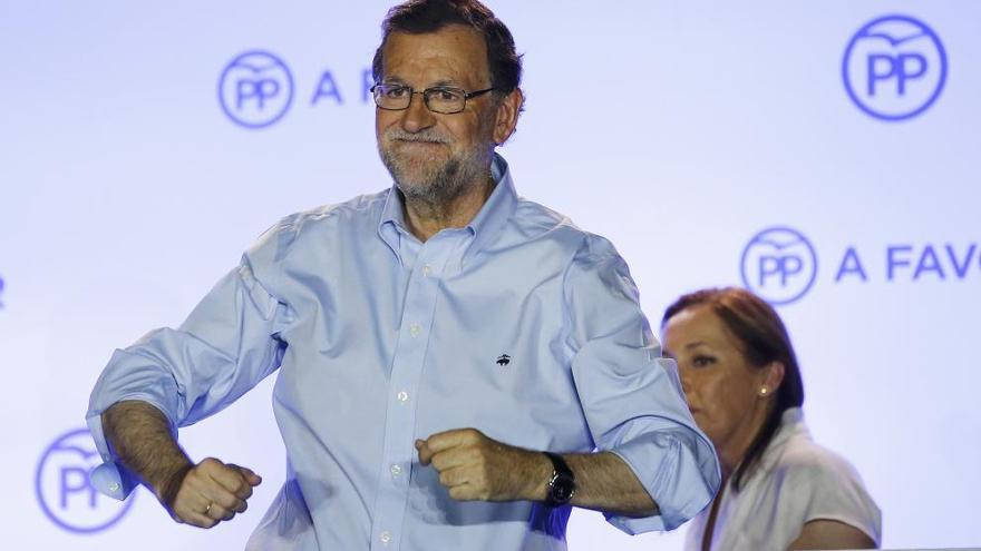 Mariano Rajoy, tras conocer su victoria electoral.