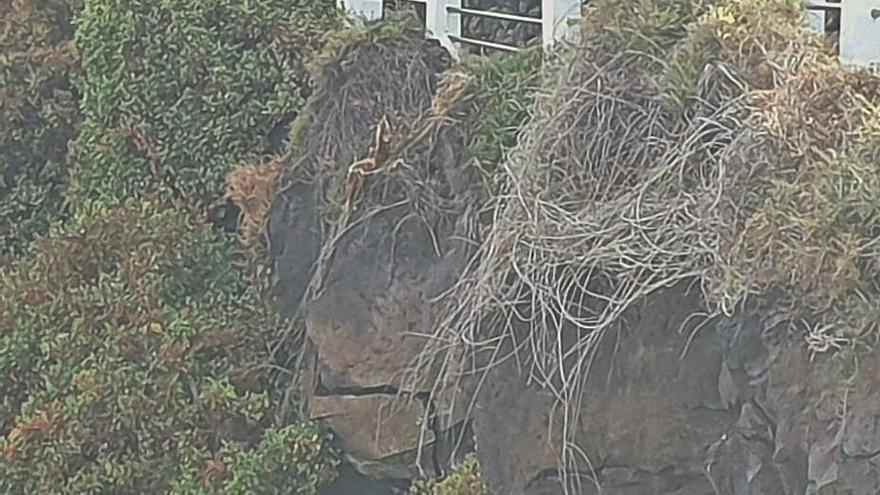 La zona del acceso a la playa donde se ha detectado riesgo de derrumbes.