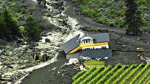 Vista aèria d’un esllavissament de terra al sud de la Colúmbia Britànica, al Canadà.
