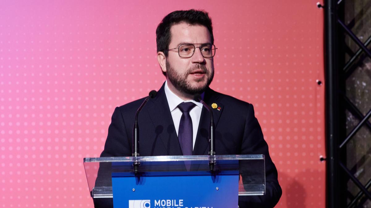 El 'president' de la Generalitat, Pere Aragonès, este domingo en el 'Mobile Lunch'