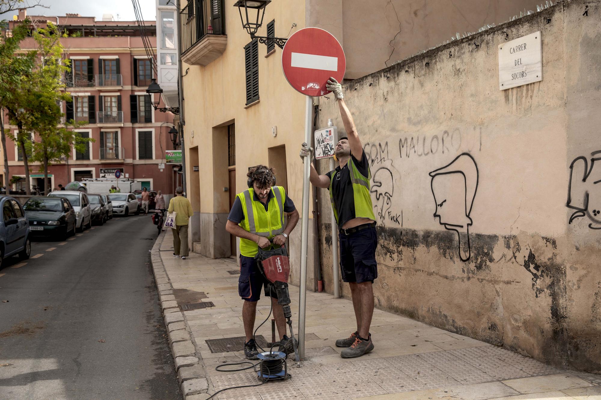 Cambian la circulación en Socors para la senda peatonal de El Temple