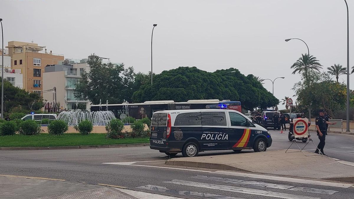 Control en Mallorca de los agentes de la UIP venidos desde Valencia.
