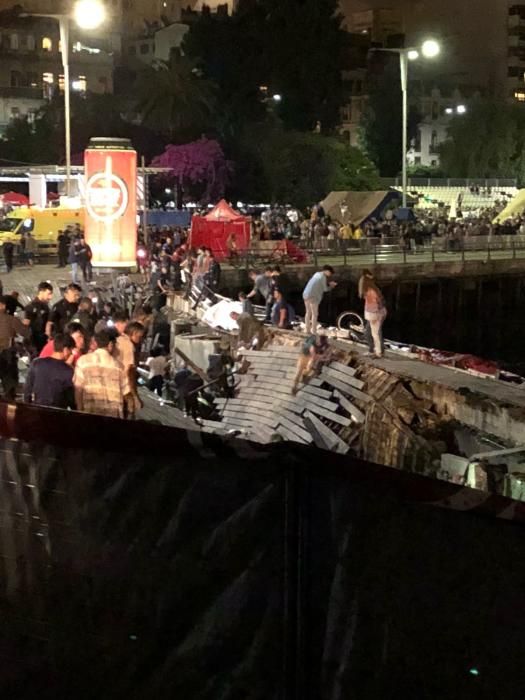Més de 250 ferits a Vigo en enfonsar-se un moll de fusta en un festival de música