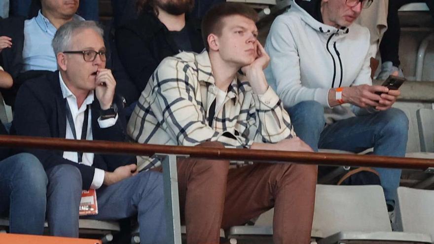 Kārlis Šiliņš, durante el partido entre el Leyma y el Lleida en el Coliseum.