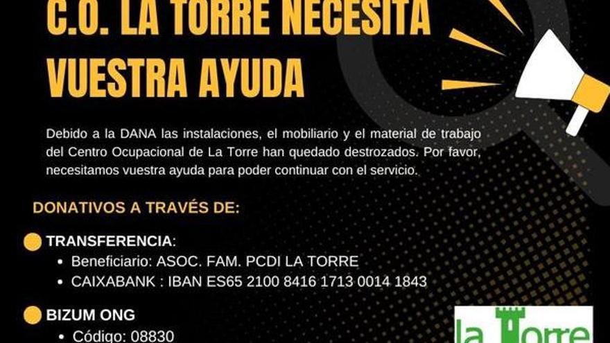 El Centro Ocupacional de La Torre, destrozado, pide donativos para arreglar sus instalaciones