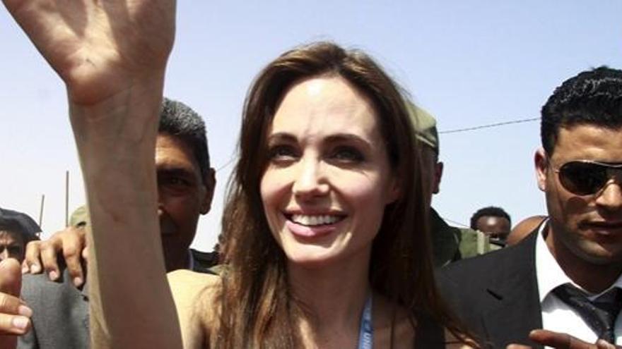 Angelina Jolie, durante su estancia en Libia.