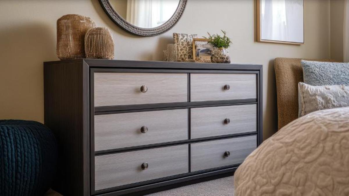 Una cómoda de dormitorio con seis cajones