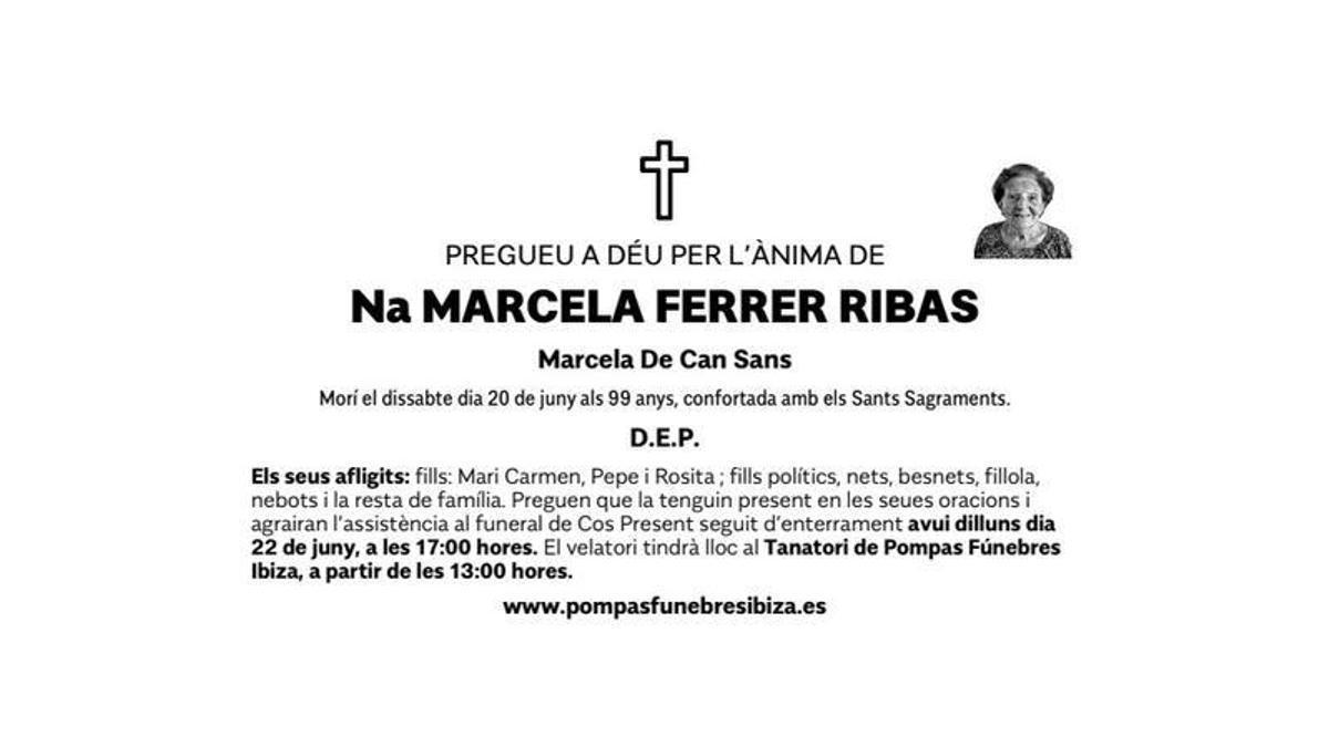 Esquela Marcela Ferrer Ribas