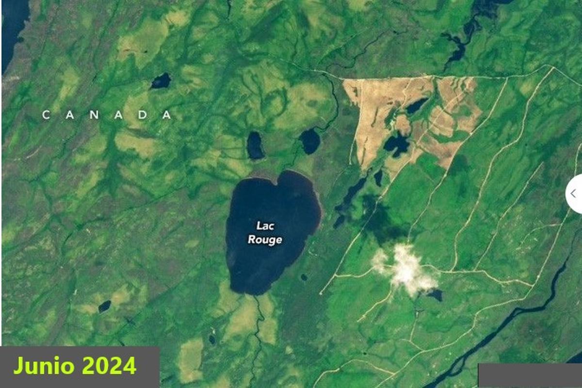 El lago en junio de 2024, rebosante de agua