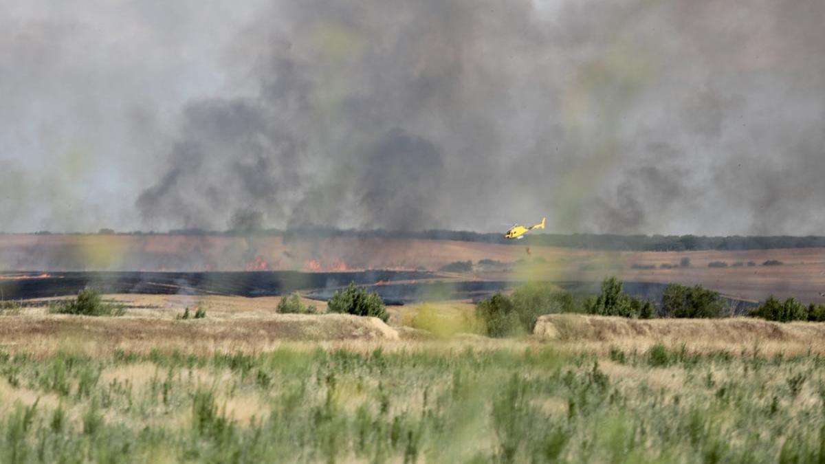 Incendio en San Martín de Valderaduey.