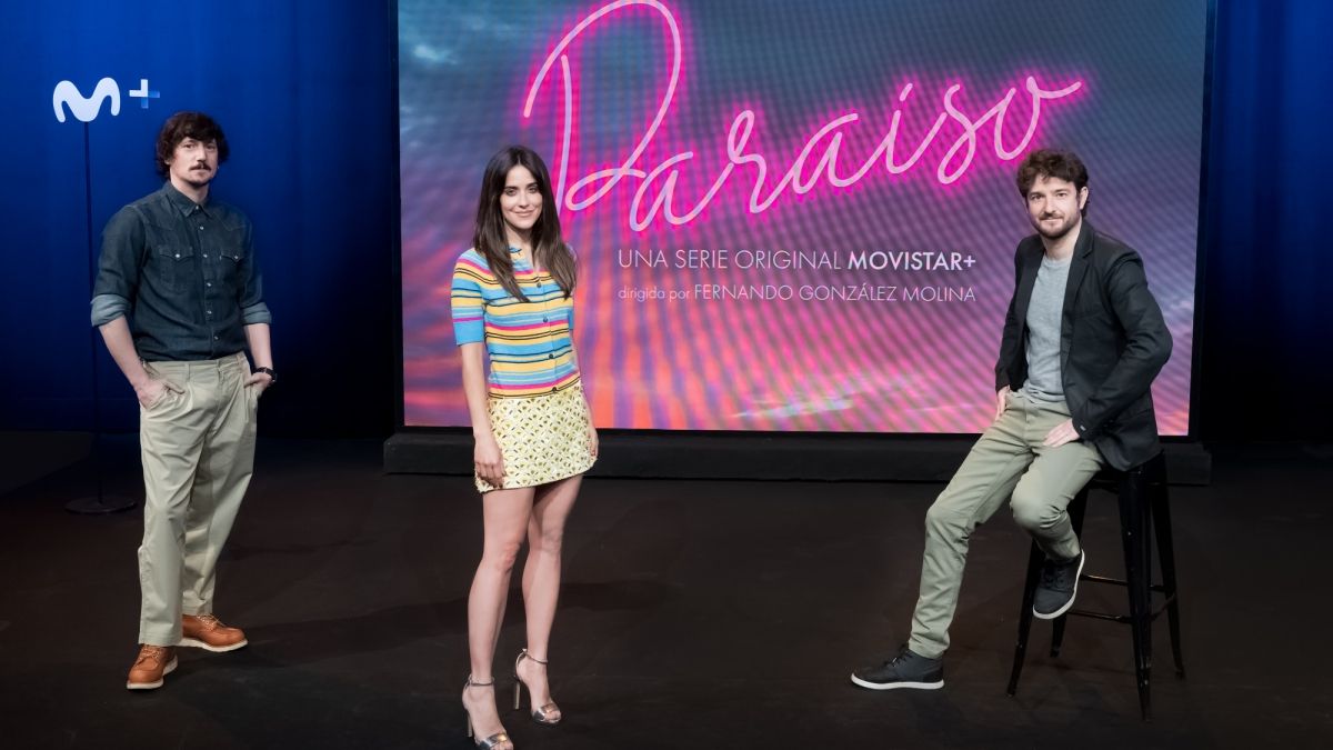 Iñaki Ardanaz, Macarena García y Gorka Otxoa, protagonistas de 'Paraíso', la primera serie original de género fantástico de Movistar+