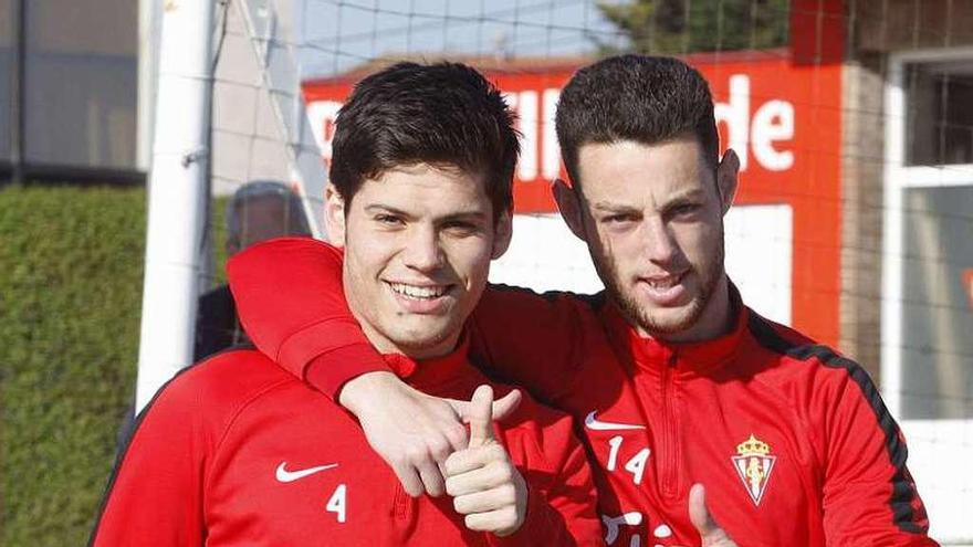 Burgui (a la derecha) y Meré, antes de iniciar un entrenamiento.