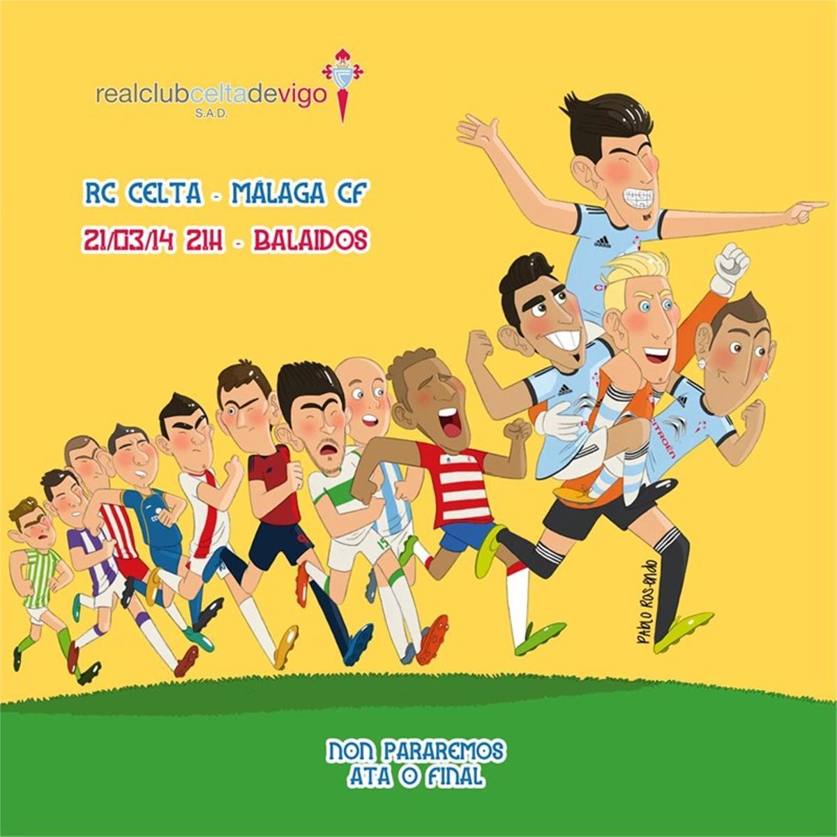 Ilustración para el partido RC Celta- Málaga CF en 2014