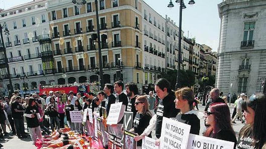 Protesta contra las corridas de toros. / Efe