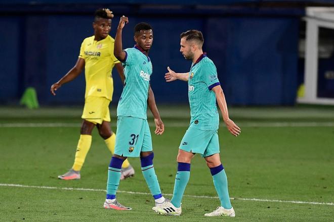 5 de julio de 2020.  Villarreal 1 - FC Barcelona 4 LaLiga J.34     Ansu marcó con la derecha el 1:4