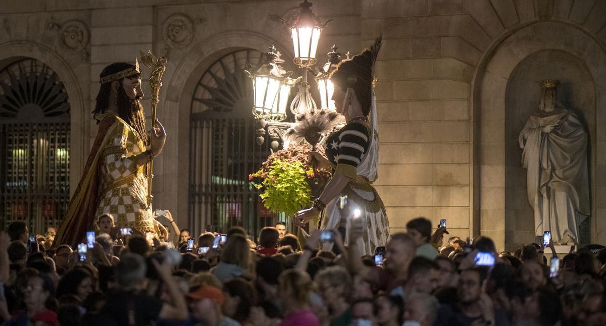 Fiestas de la Mercè, en la plaza de Sant Jaume, en 2022.